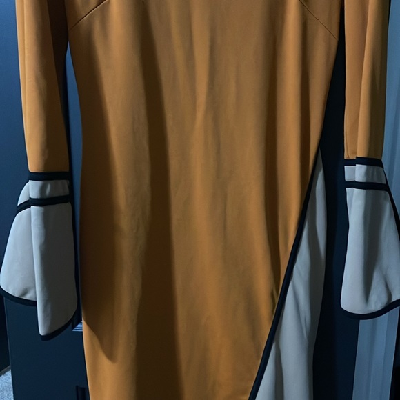 Orange and tan dress - Picture 5 of 5